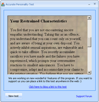 Free personality test